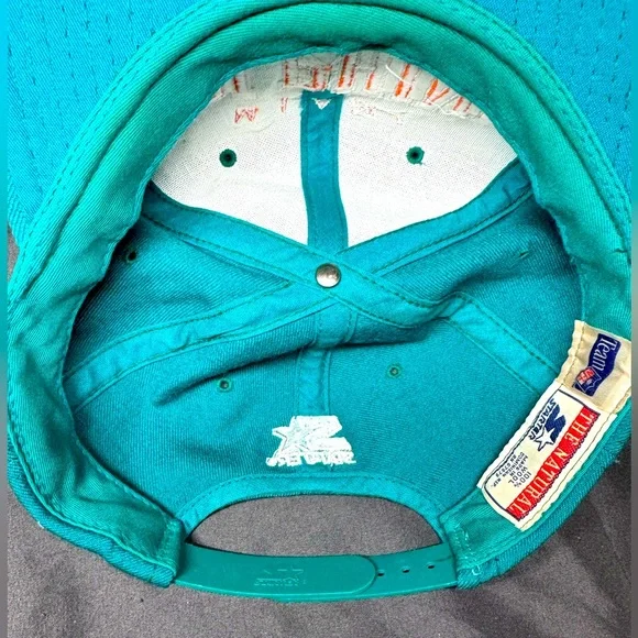 Rare Vintage 90s Miami Dolphins Starter Arch 100% Wool Snapback Hat - Picture 6 of 12